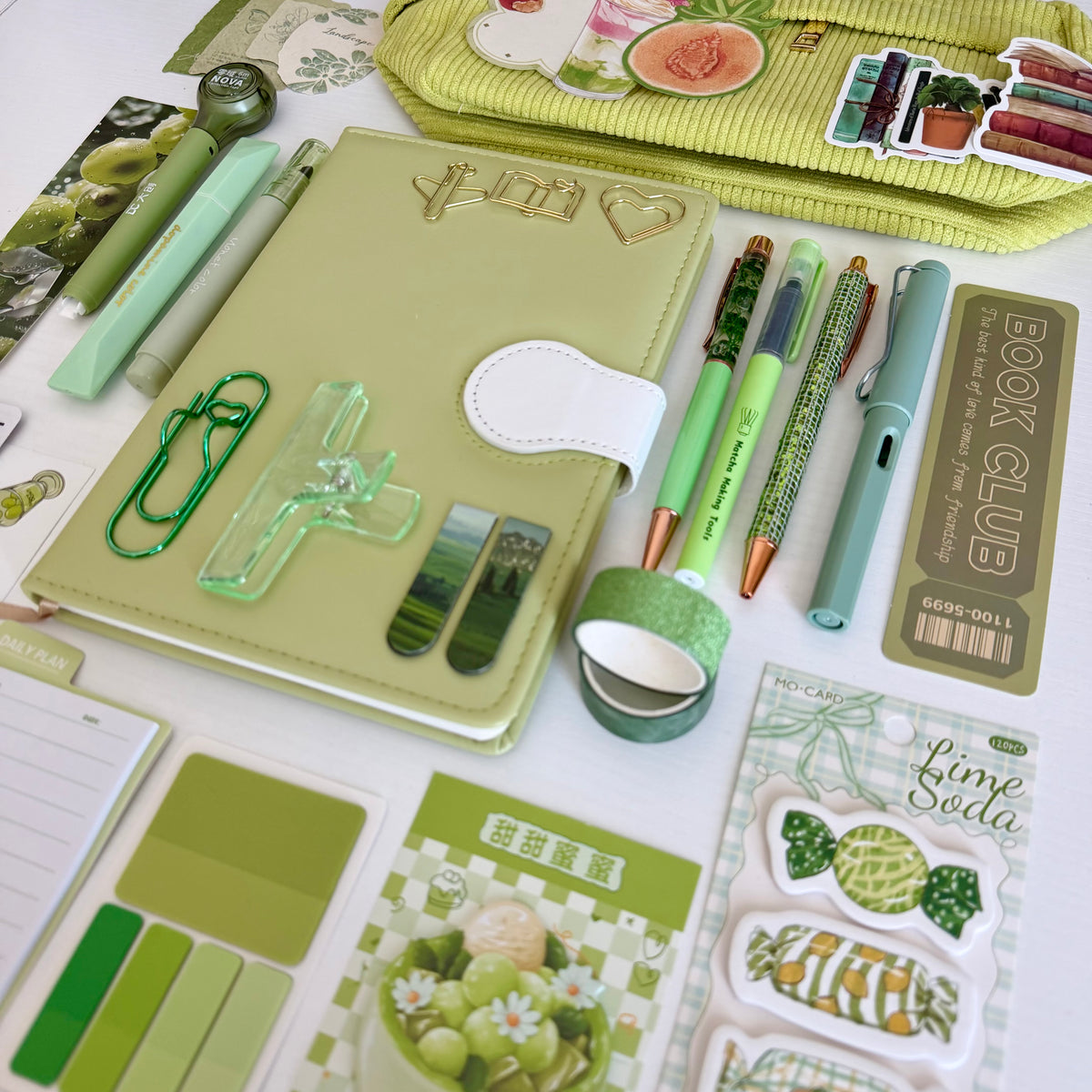 Matcha Bookish Escape | Green Book & Stationery Gift Bundle