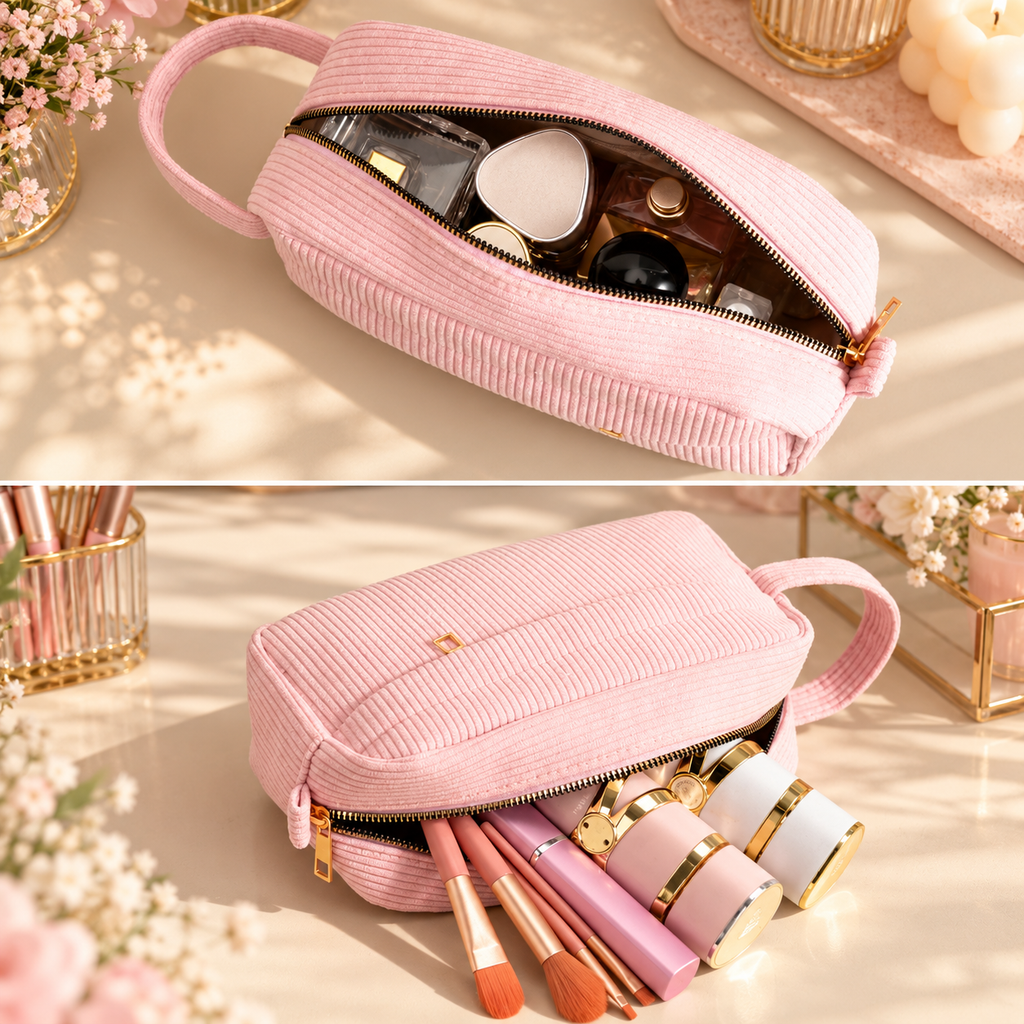 Corduroy Cosmetic & Stationery Pouch