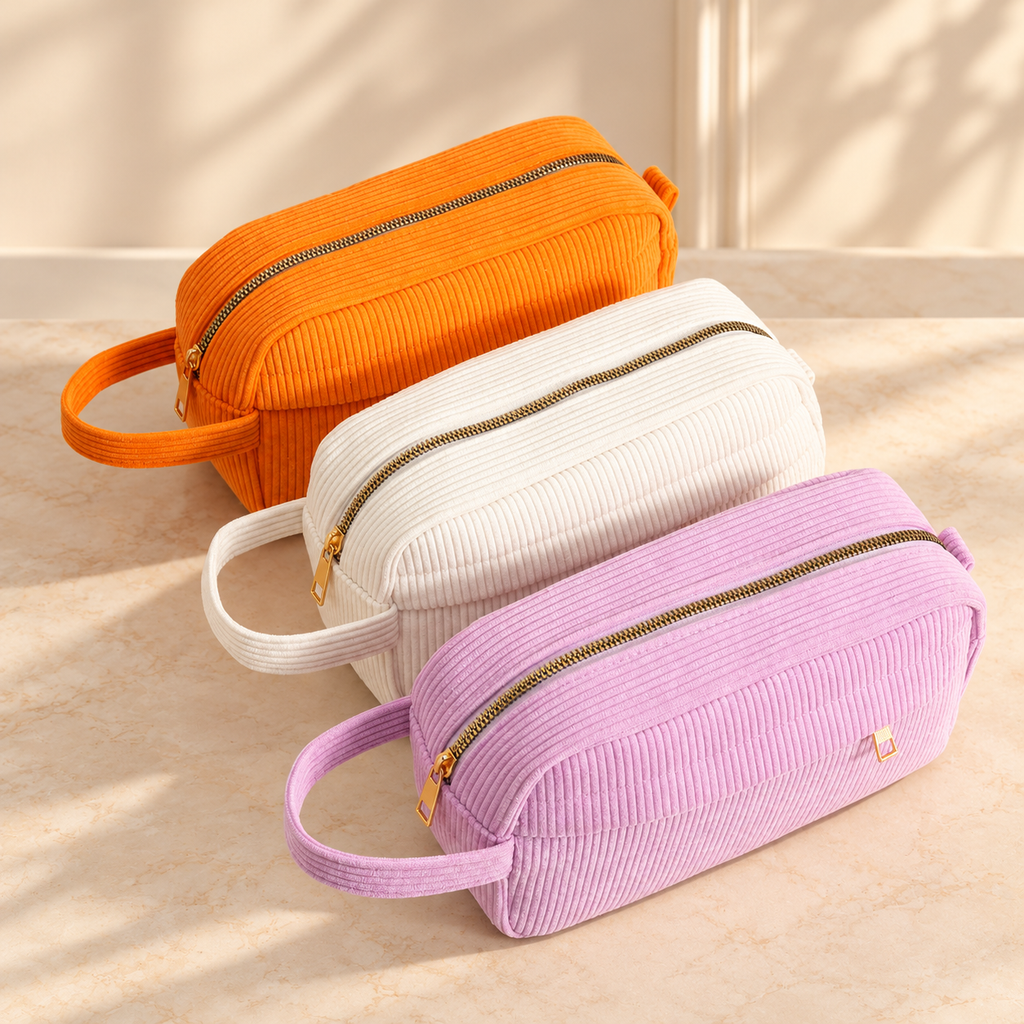 Corduroy Cosmetic & Stationery Pouch