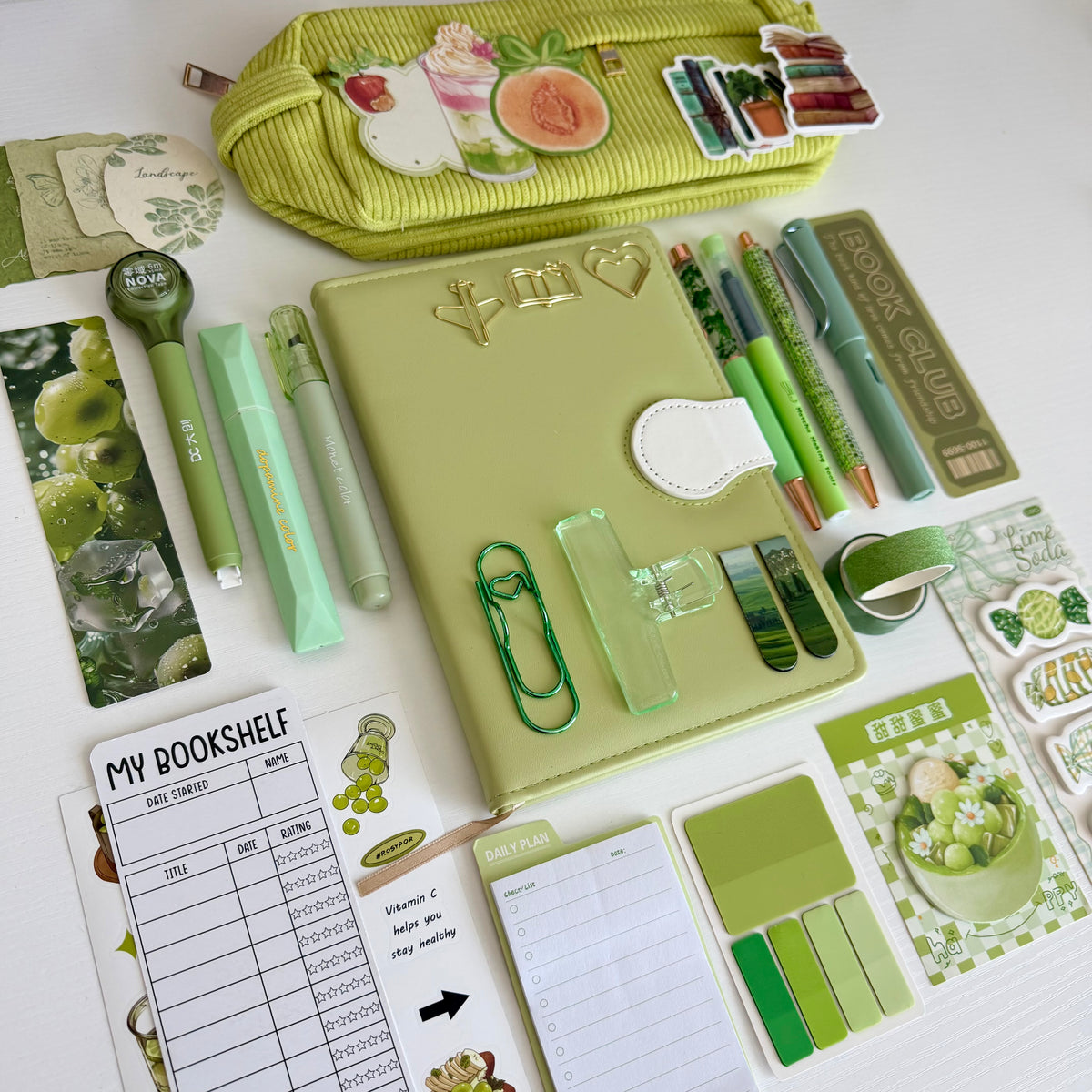 Matcha Bookish Escape | Green Book & Stationery Gift Bundle