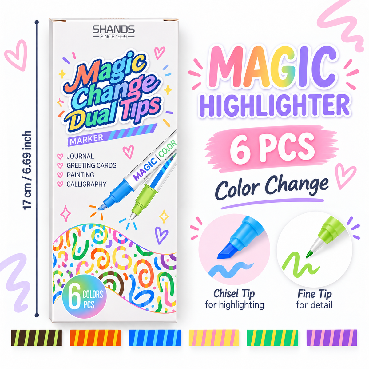 ✨ Magic Color-Change Dual-Tip Highlighters