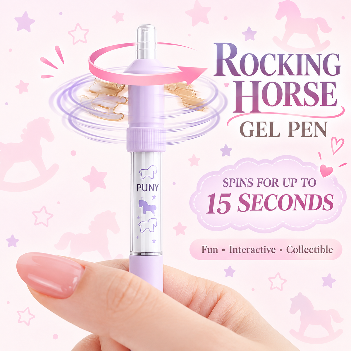 Rocking Horse Gel Pen – Cute Pastel 0.5mm Smooth Writing Pen